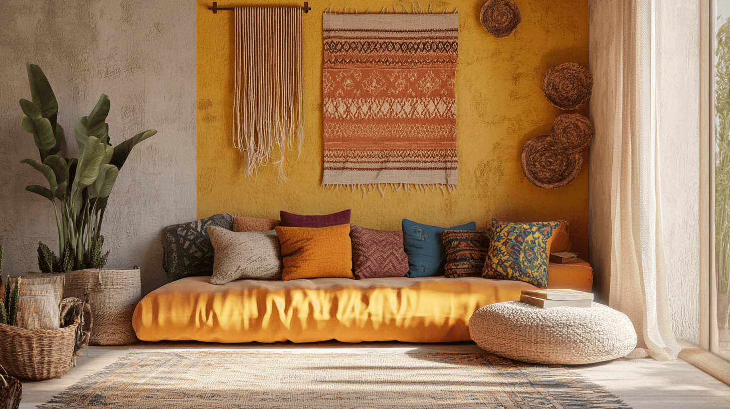 Farben und Materialien im Nomadic Boho Stil