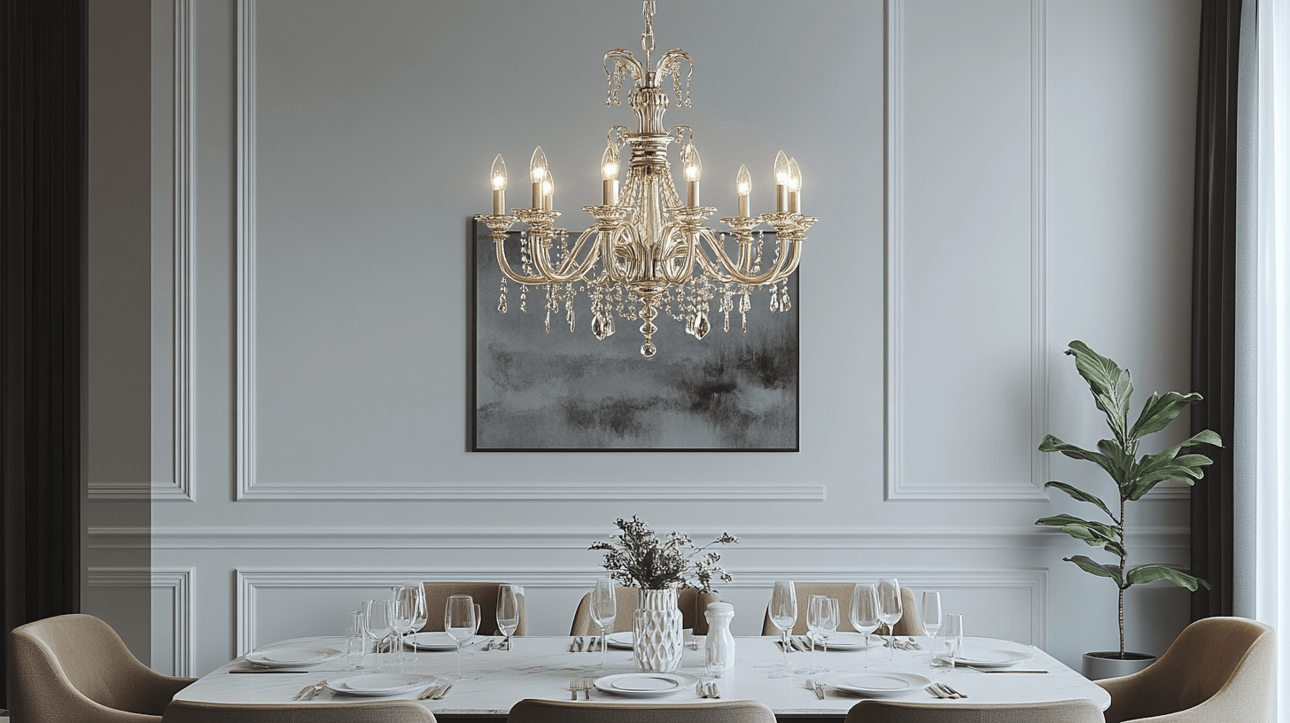 Stilvolle Integration des Kronleuchters in dein Esszimmer