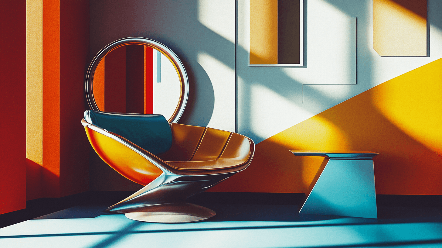 Dekorationselemente im Retro Futurism