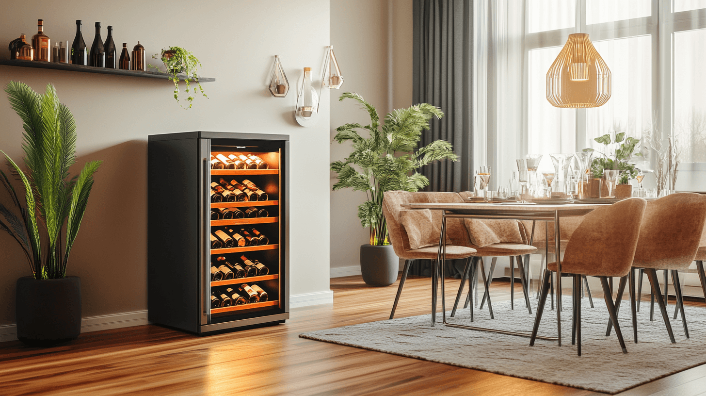Designideen für ein Esszimmer mit Weinkühlschrank