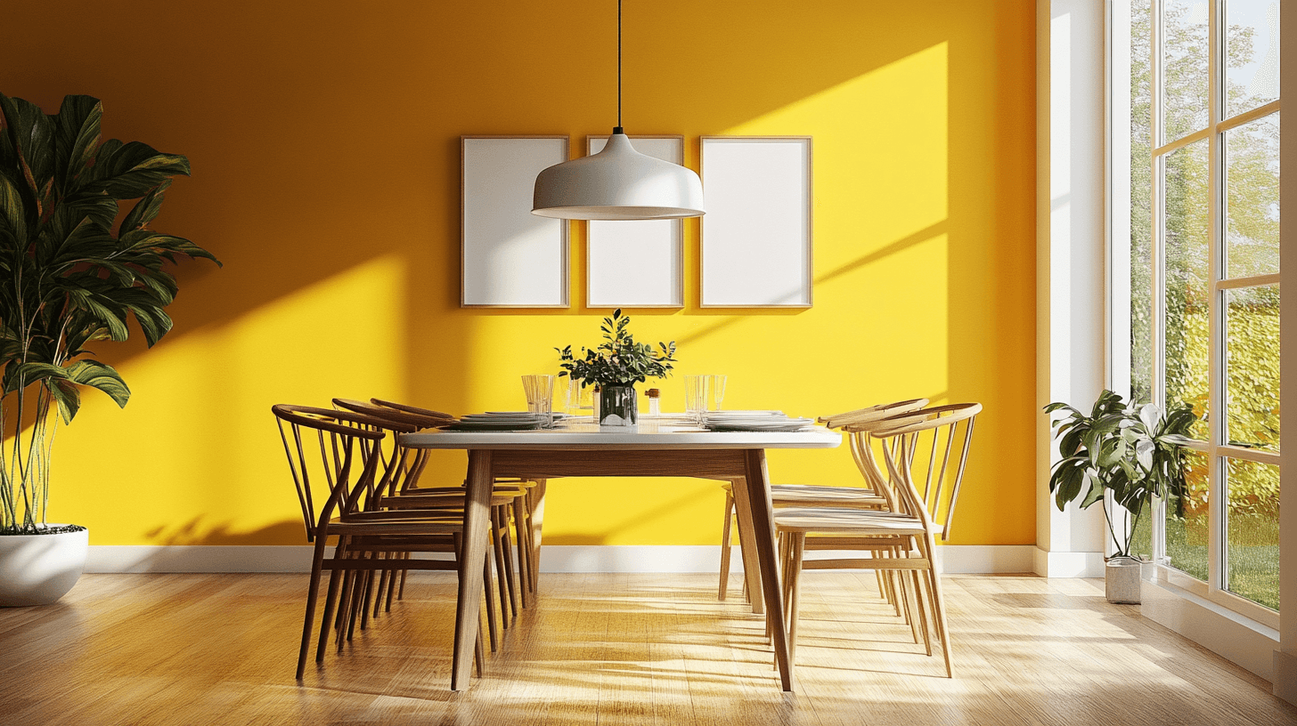 Wandgestaltung mit Sonnengelb