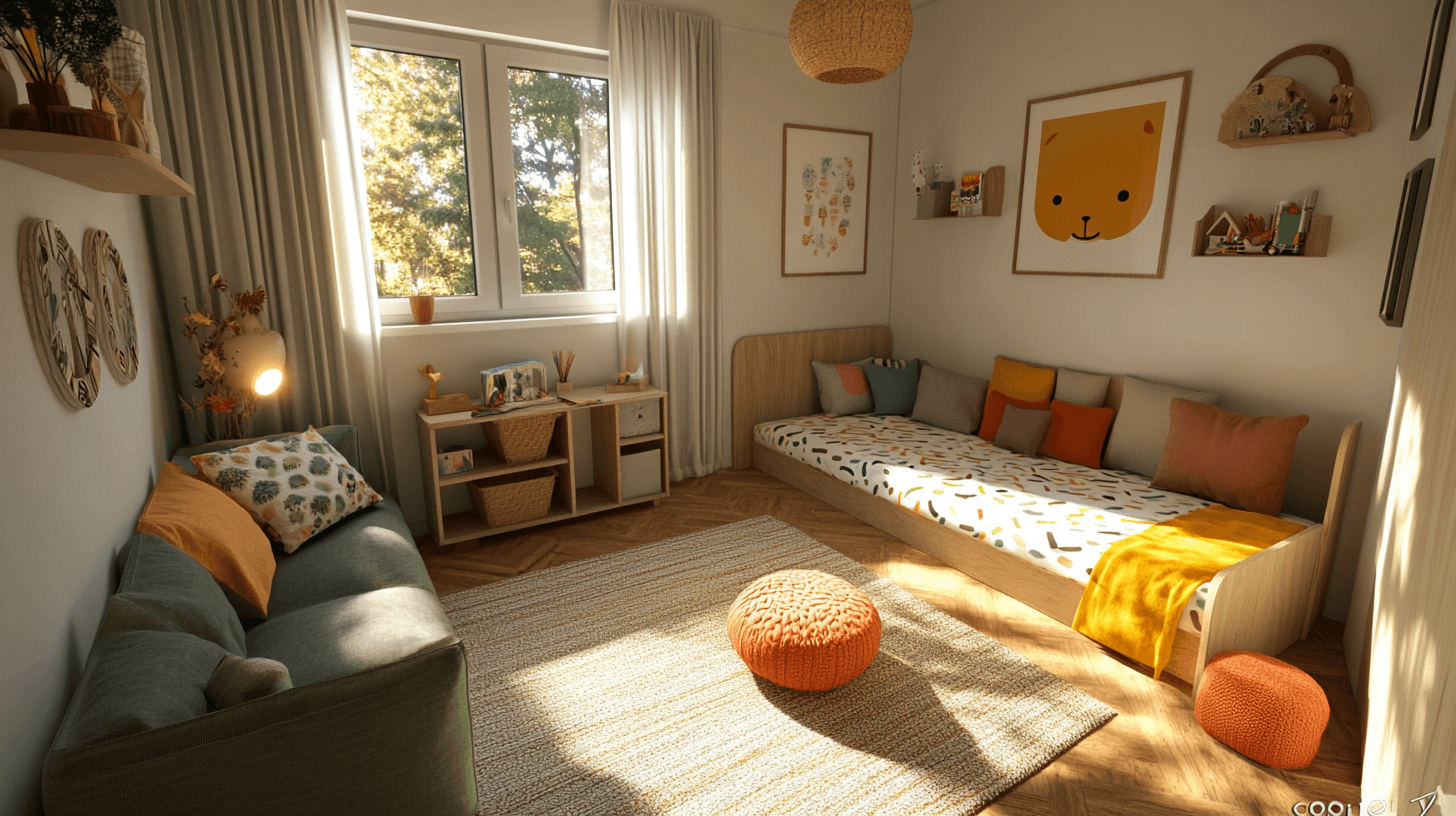 Kinderzimmer mit abgetrenntem Schlafbereich: Funktionalität und Spiel