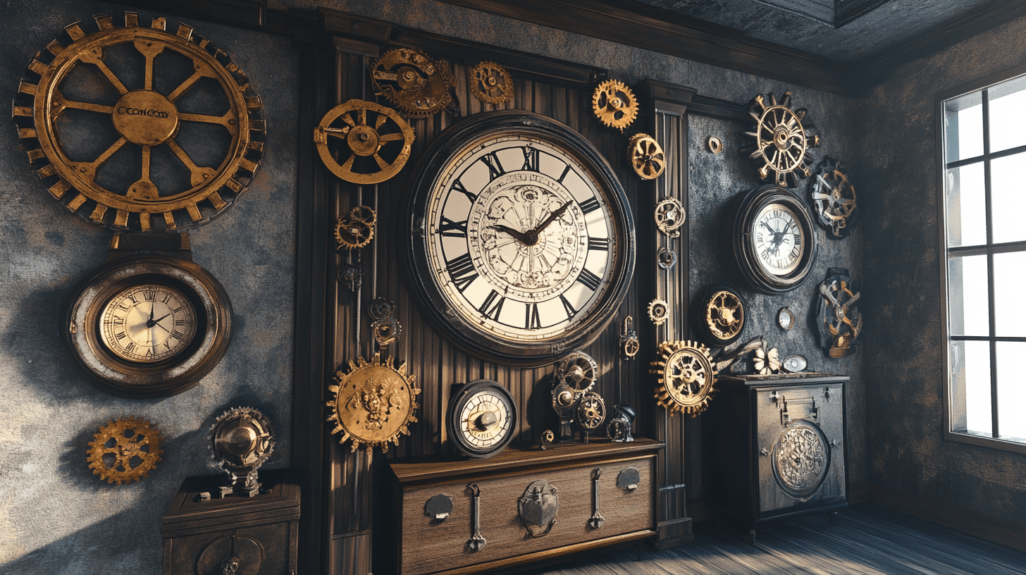 Dekoration im Steampunk-Stil: Zahnräder, Uhren und mehr
