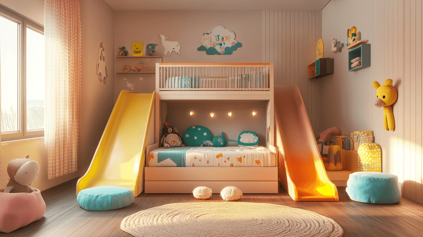 Designs und Materialien von Hochbetten mit Rutsche
