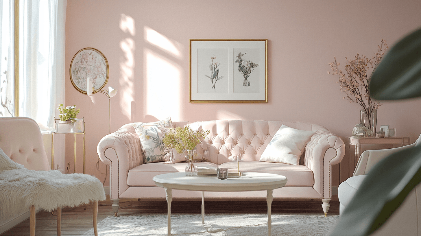 Soft Pink im Wohnzimmer: Feminine Eleganz
