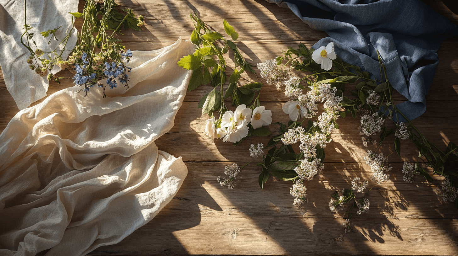 Natürliche Materialien für den Sommertisch