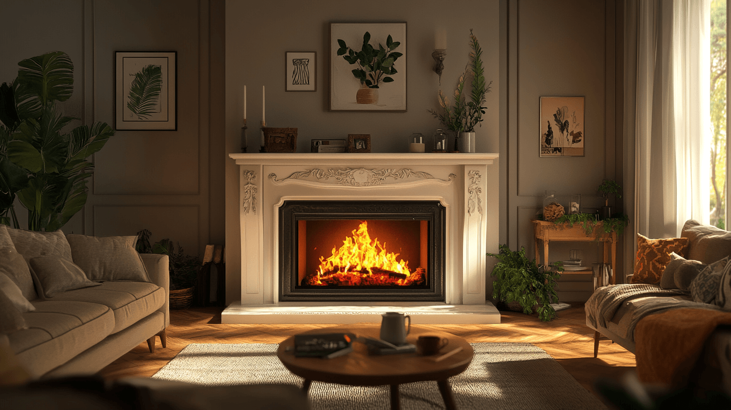 Wohnzimmer mit Kamin: Gemütlichkeit und Wärme für kalte Tage