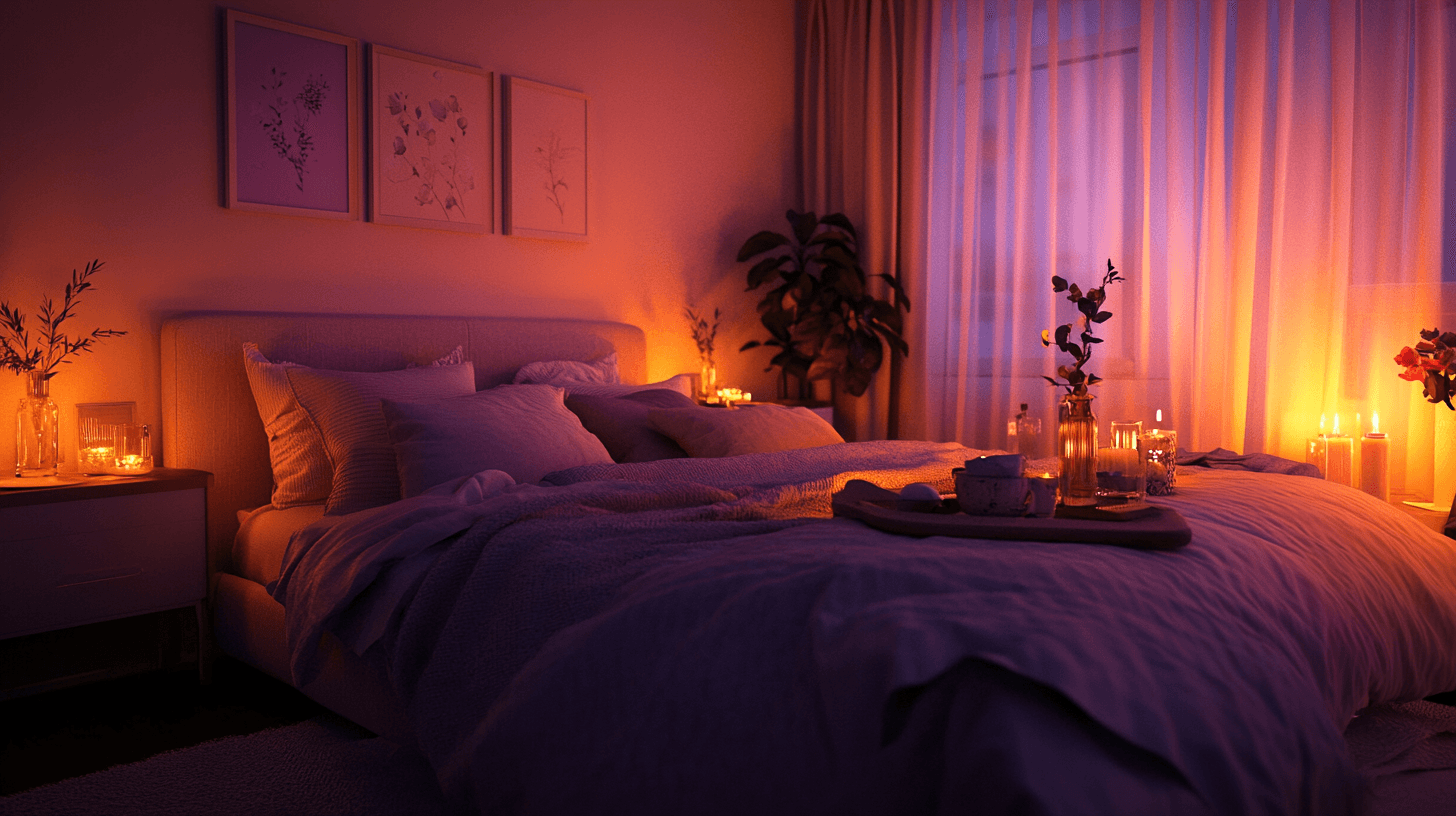 Romantisches Schlafzimmer: Sanfte Farben und weiche Textilien