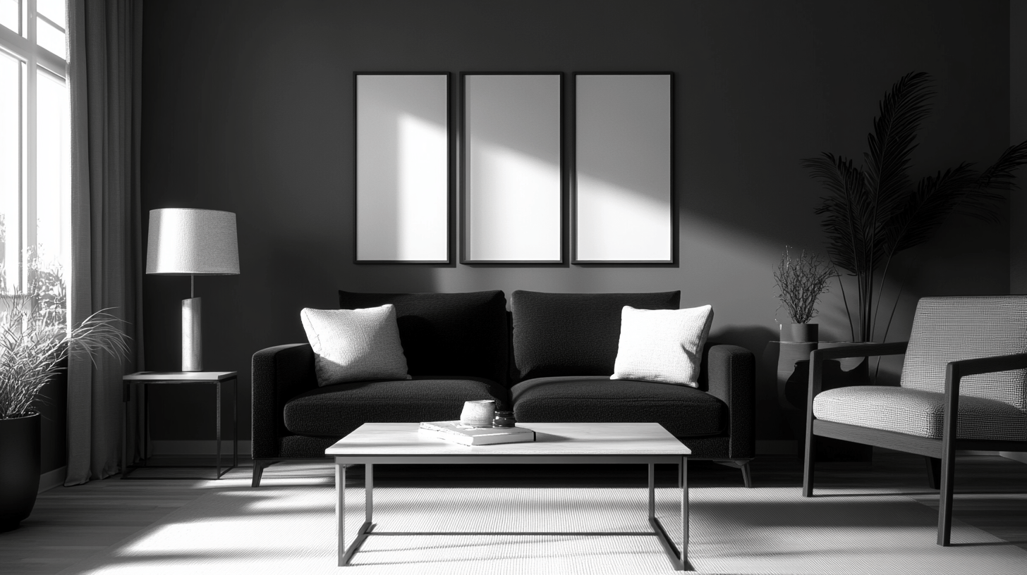 Möbel und Dekorationen für ein monochromes Wohnkonzept