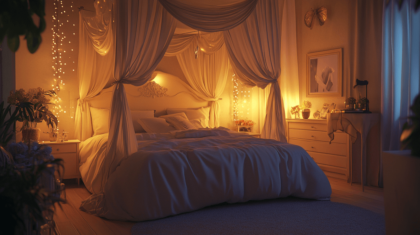 Schlafzimmer mit Himmelbett: Romantisch und gemütlich