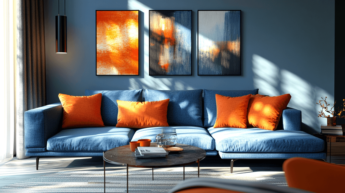 Blau und Orange: Frischer Mix für moderne Räume