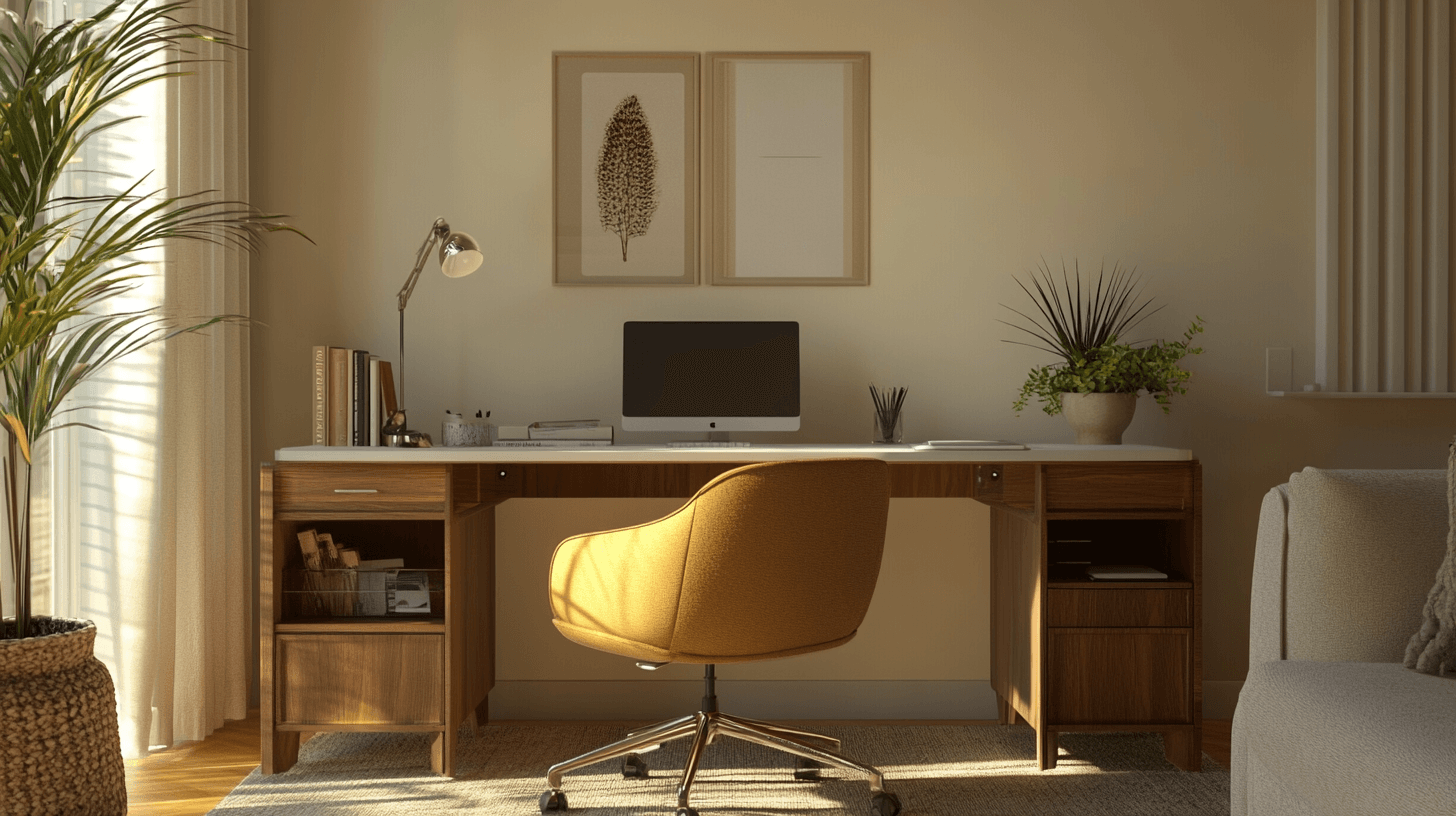 Home-Office im Wohnzimmer: Stilvoller Arbeitsplatz für Zuhause