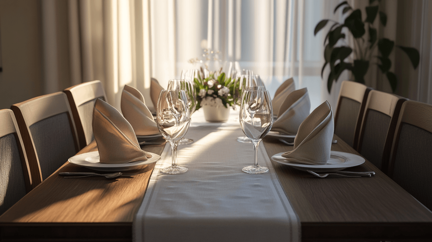 Elegante Tischläufer und Servietten: Die Basis für jede Dekoration
