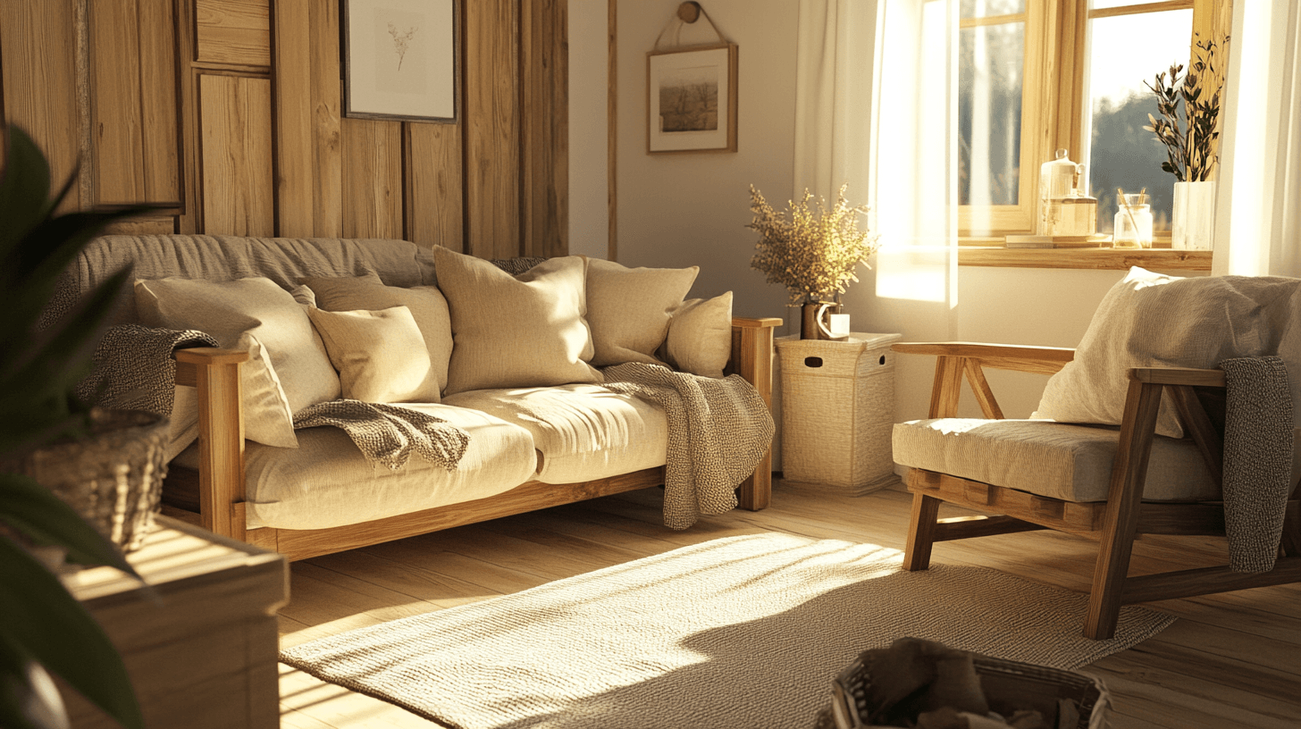 Rustikales Wohnzimmer: Naturmaterialien und Charme kombinieren