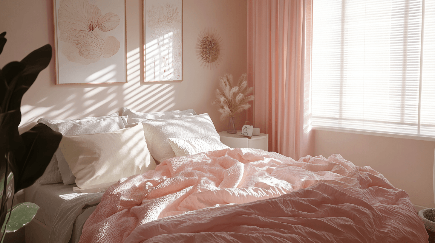 Rosatöne im Schlafzimmer: Zart und beruhigend
