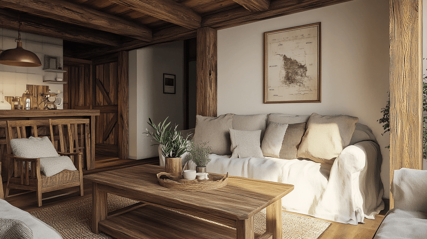Wohnzimmer mit rustikalen Holzelementen: Natur pur im Raum