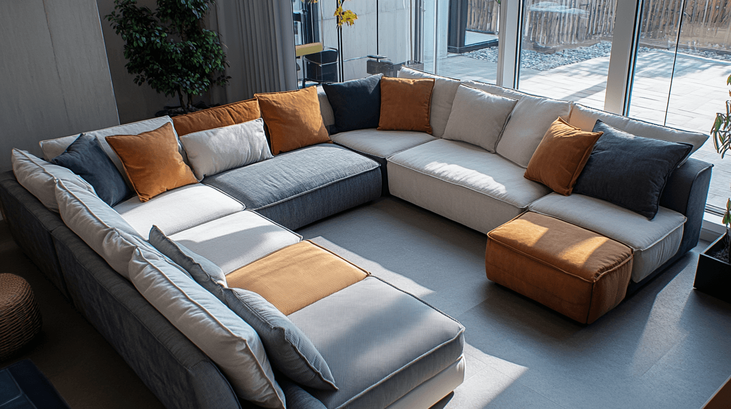 Verschiedene Designs von Ecksofas