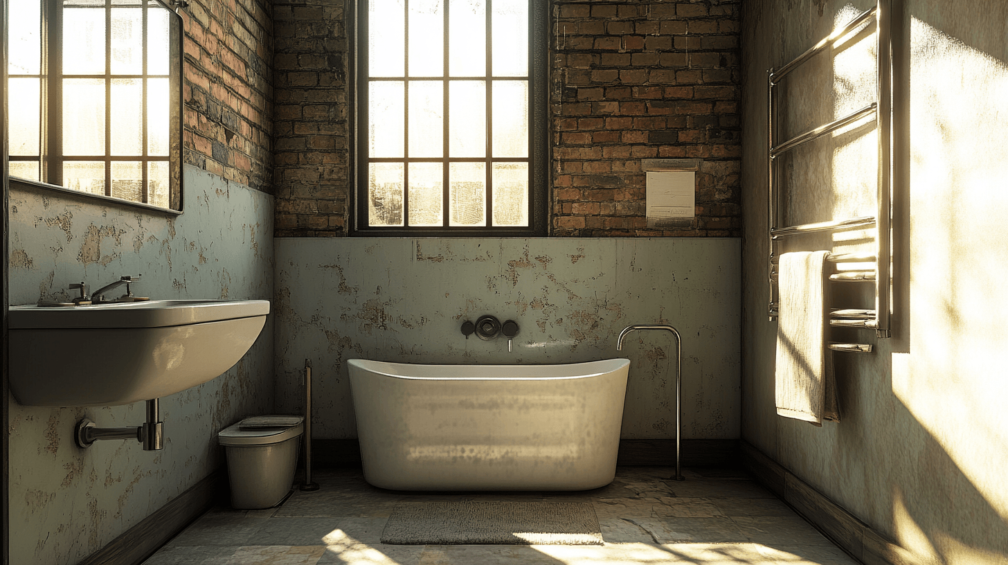 Farbgestaltung im Industrial-Badezimmer