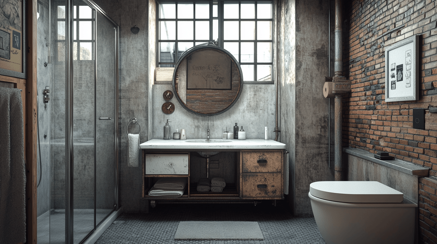 Materialien und Oberflächen im Industrial-Badezimmer