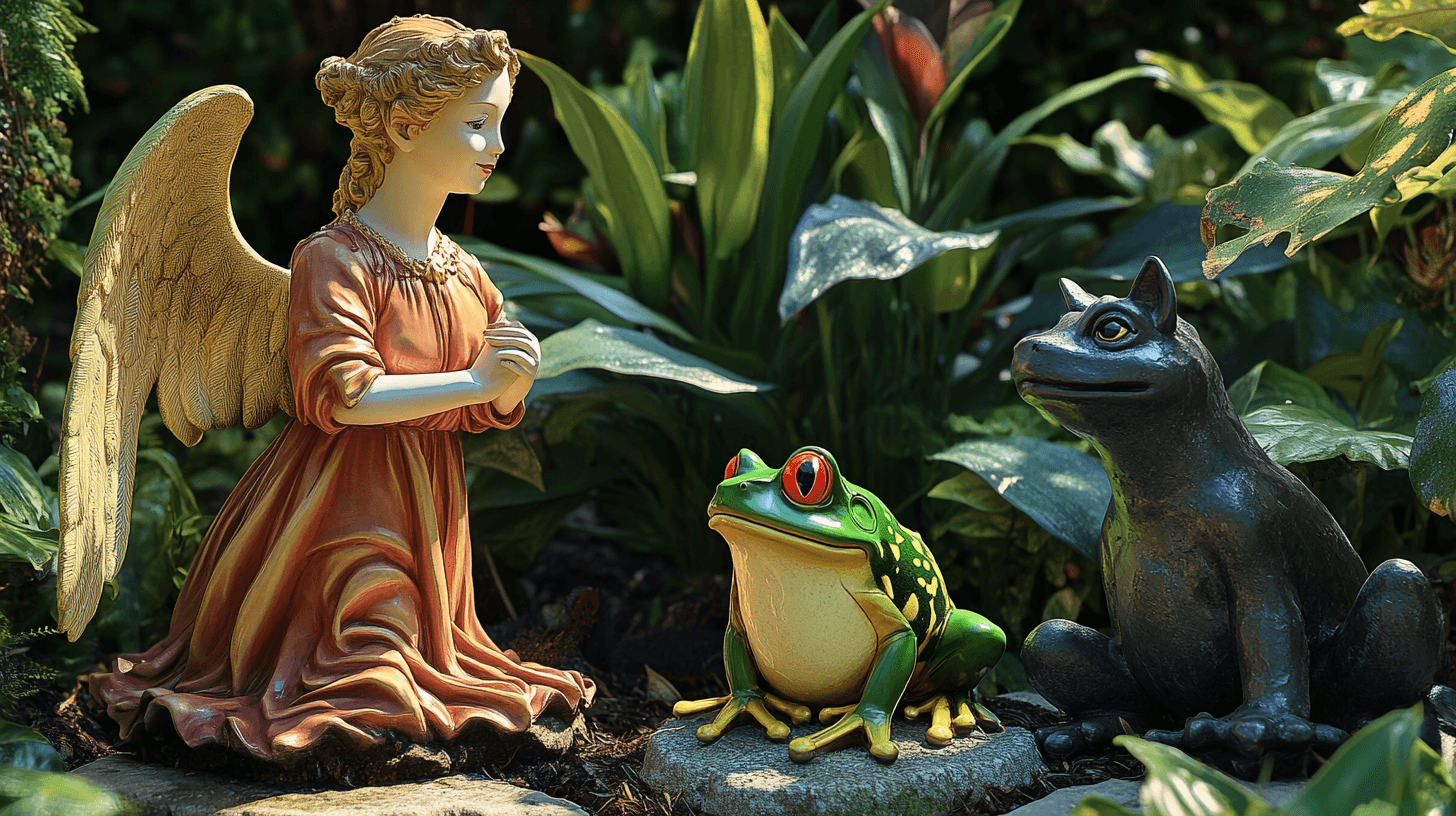Verschiedene Stile von Gartenfiguren