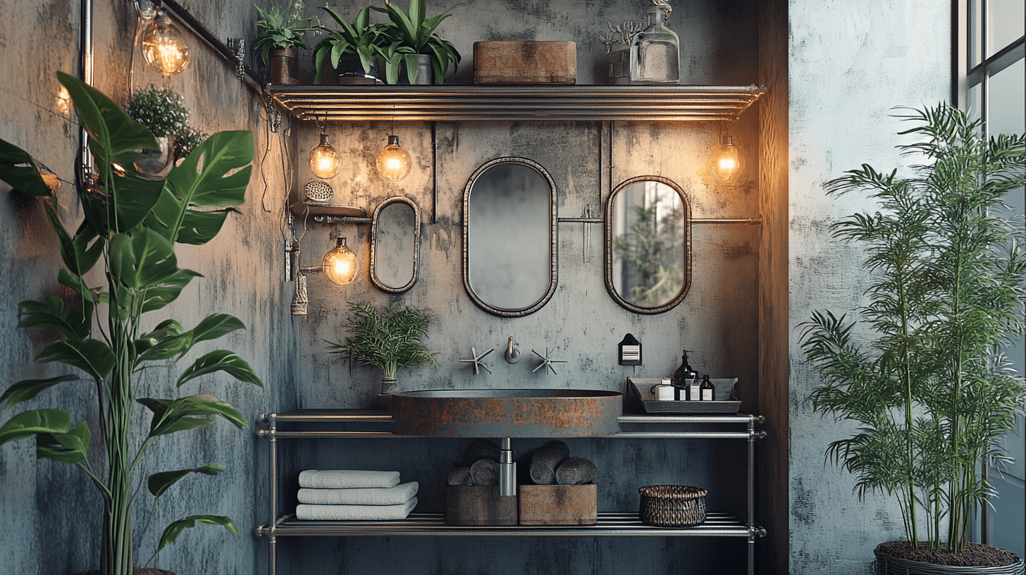 Dekorationselemente für das Industrial-Badezimmer