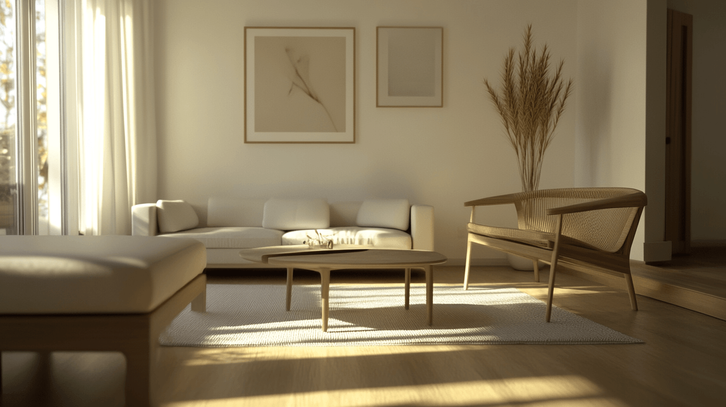 Minimalistisches Wohnzimmer: Weniger ist mehr