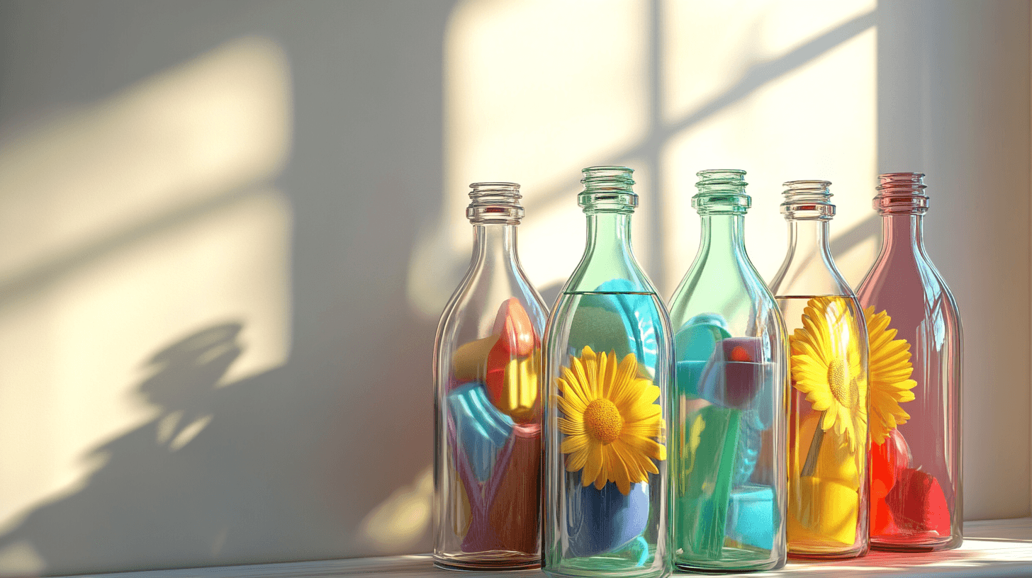 Glasflaschen als dekorative Aufbewahrungslösungen