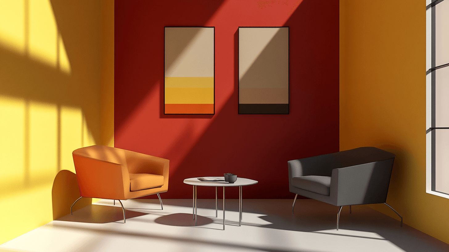 Kombination von kräftigen Farben und minimalistischen Designs