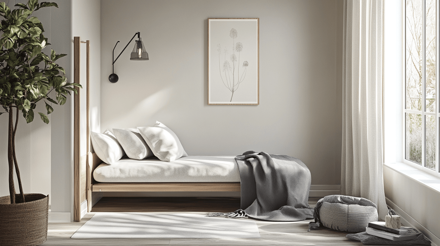Farbgestaltung im skandinavischen Gästezimmer