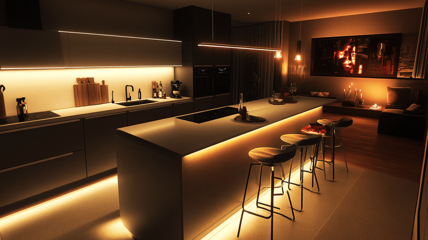 Wohnküche mit integrierter Bar: Modernes Kochen und geselliges Beisammensein