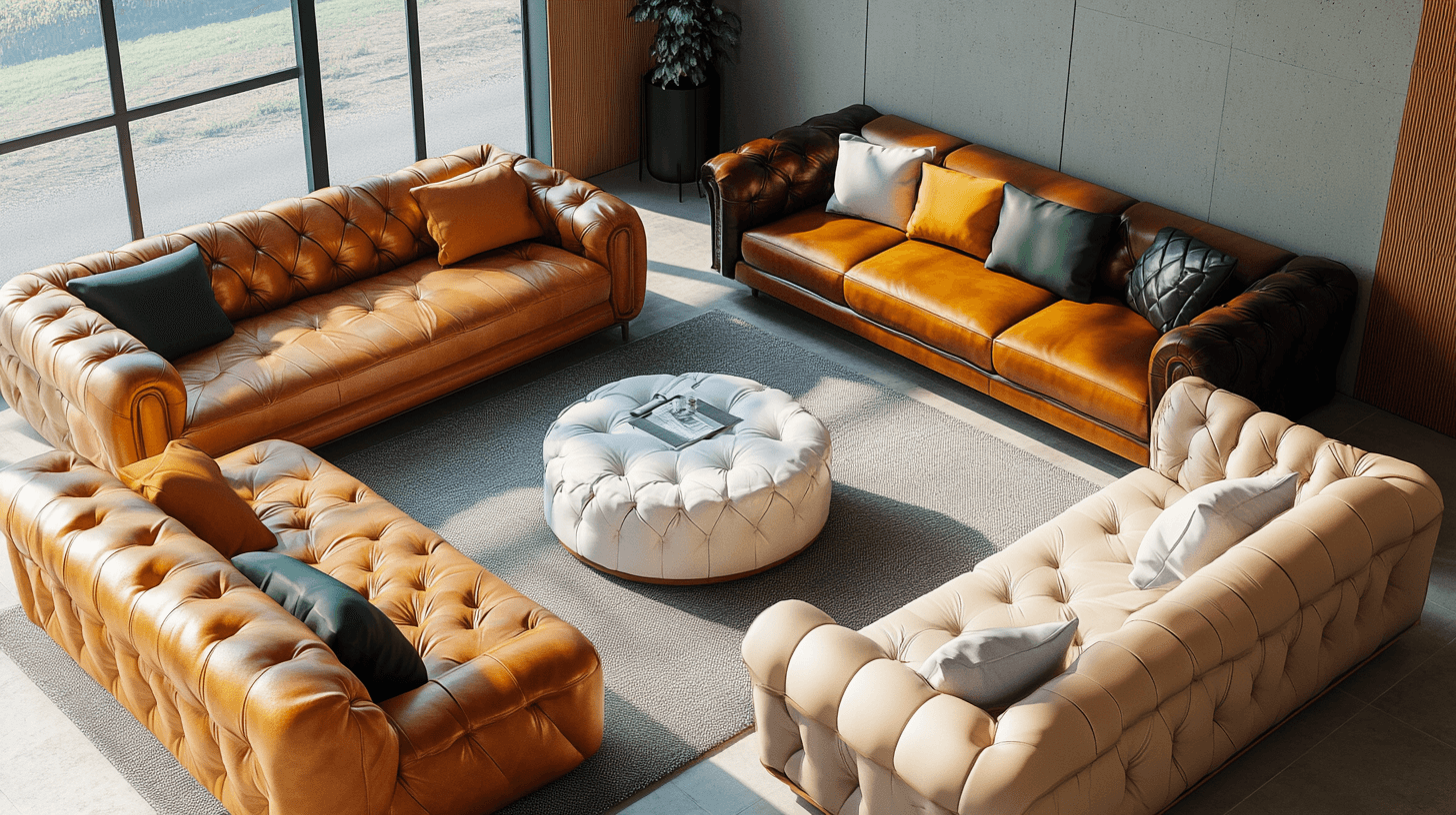 Verschiedene Stile von Ledersofas