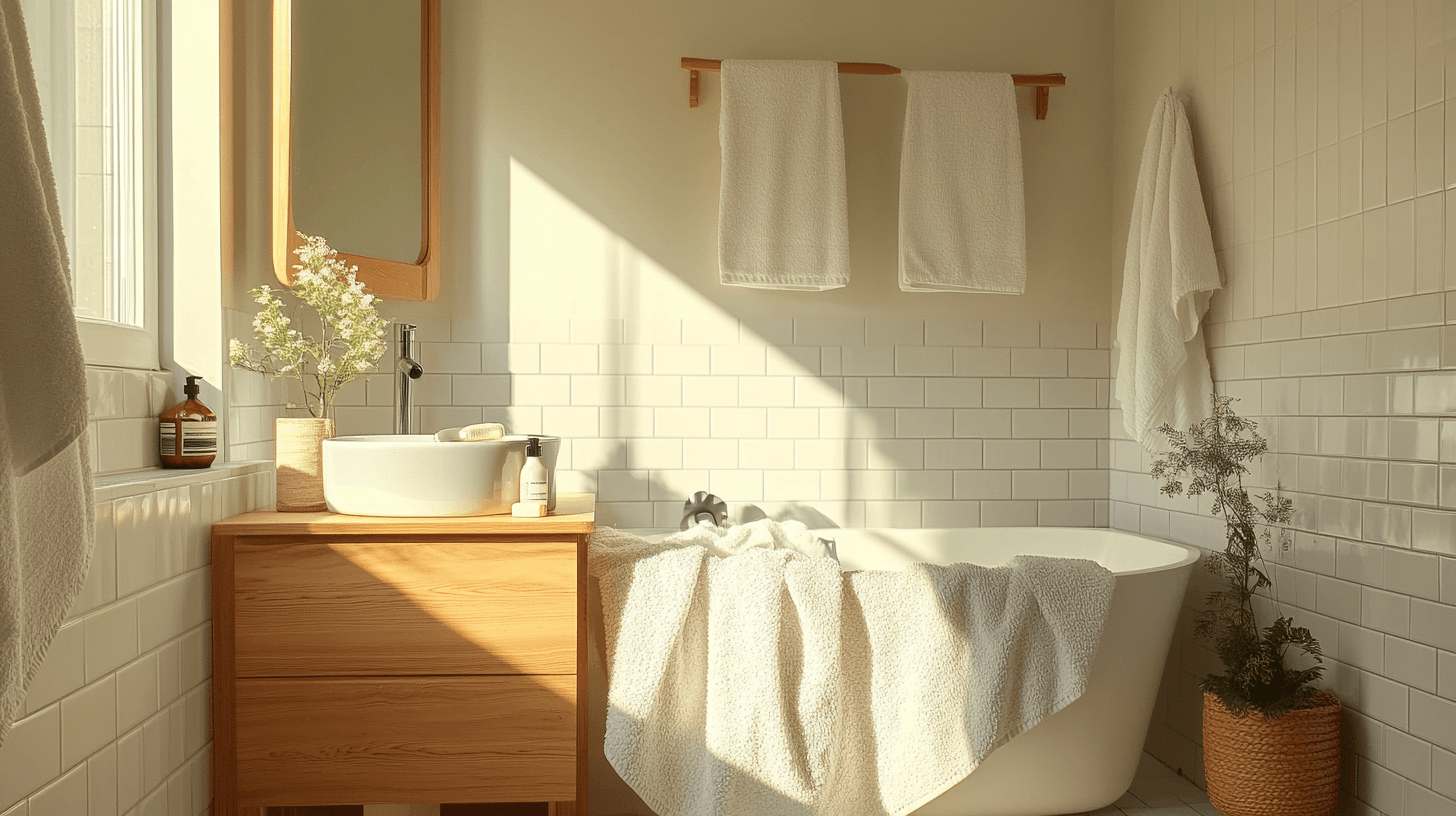 Materialien und Farben im skandinavischen Badezimmer