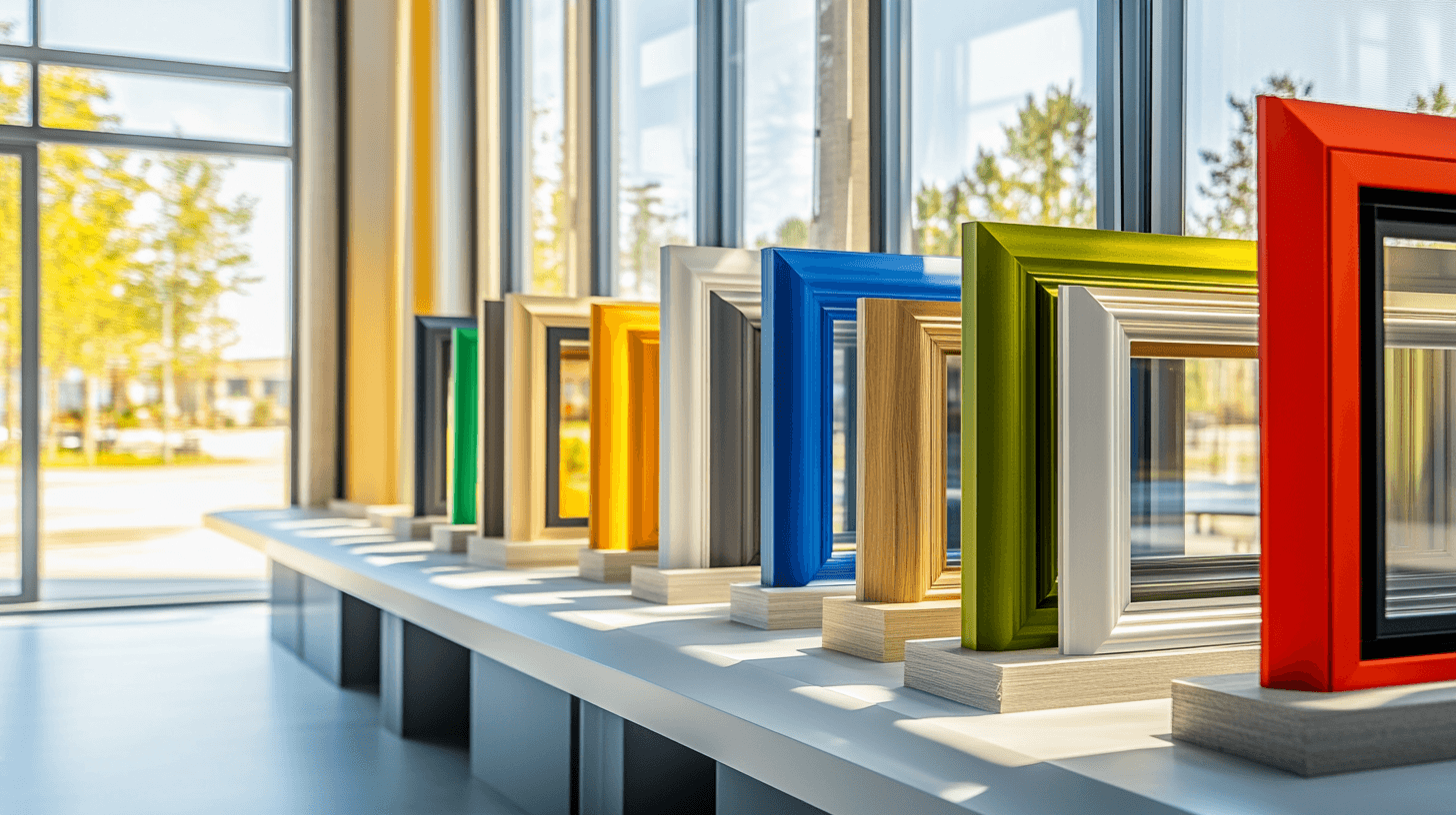 Materialien und ihre Wirkung auf farbige Fensterrahmen