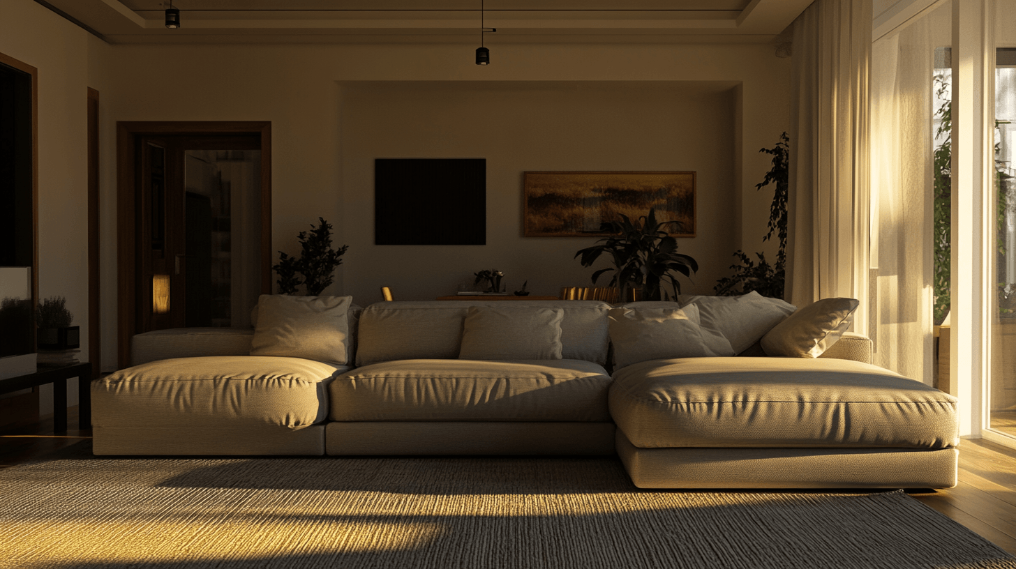 Wohnzimmer mit XXL-Sofa: Komfort für die ganze Familie