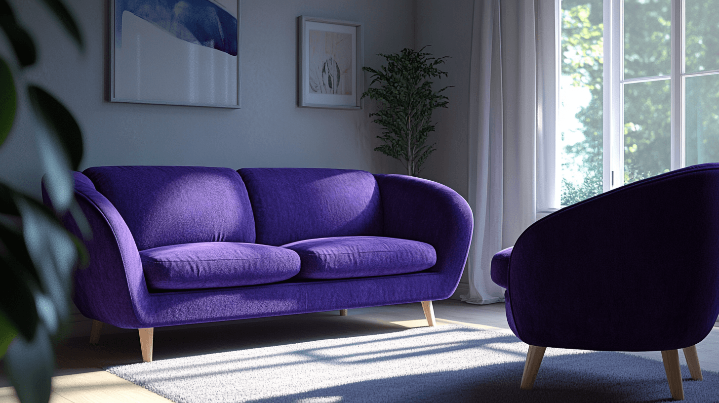 Violette Möbelstücke als Hingucker