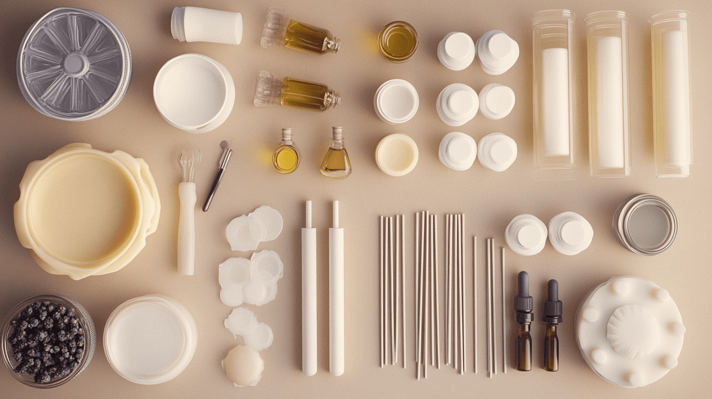 Materialien und Werkzeuge für DIY-Kerzen