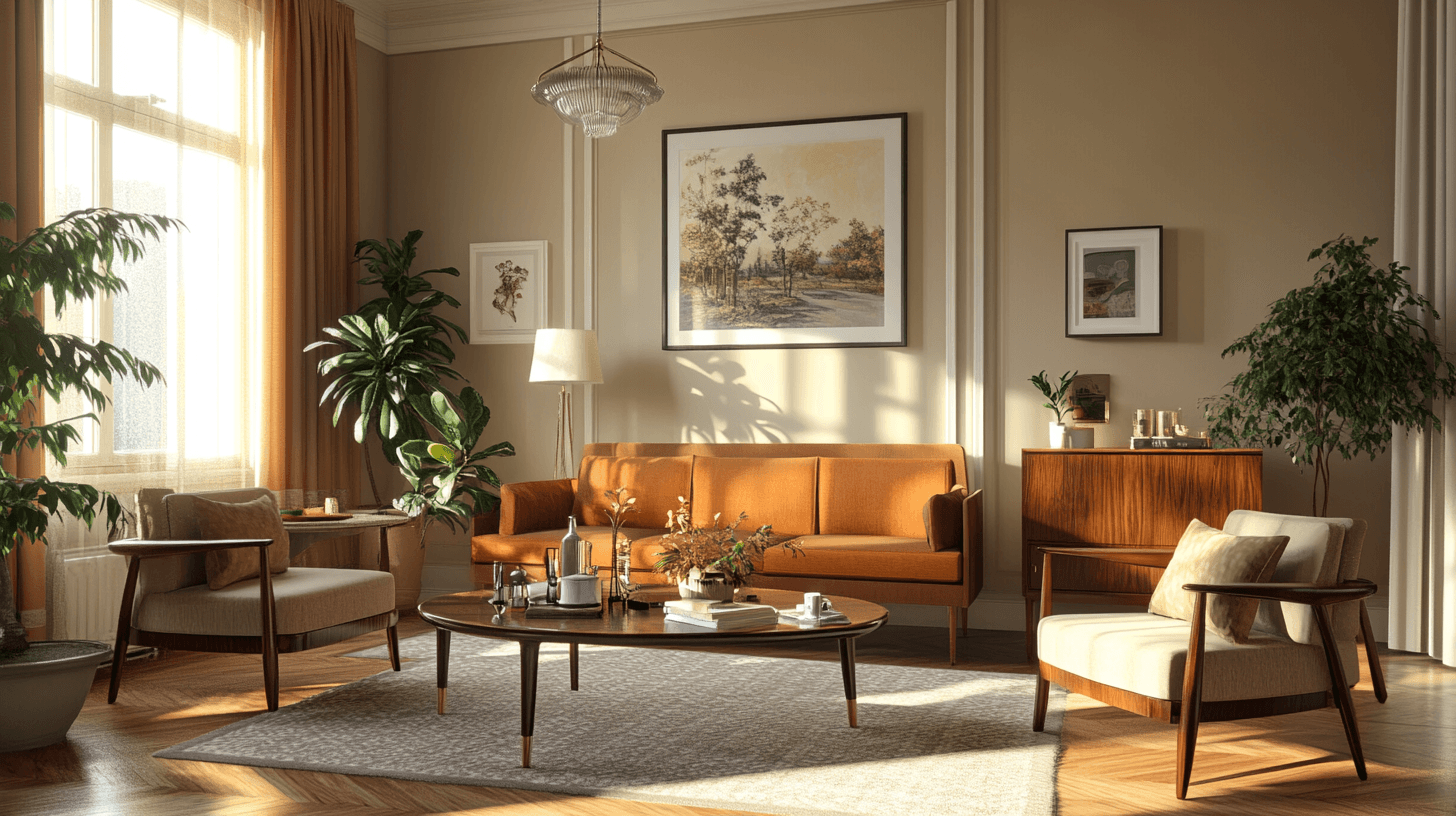 Wohnzimmer im Mid-Century-Stil: Klassiker neu interpretiert