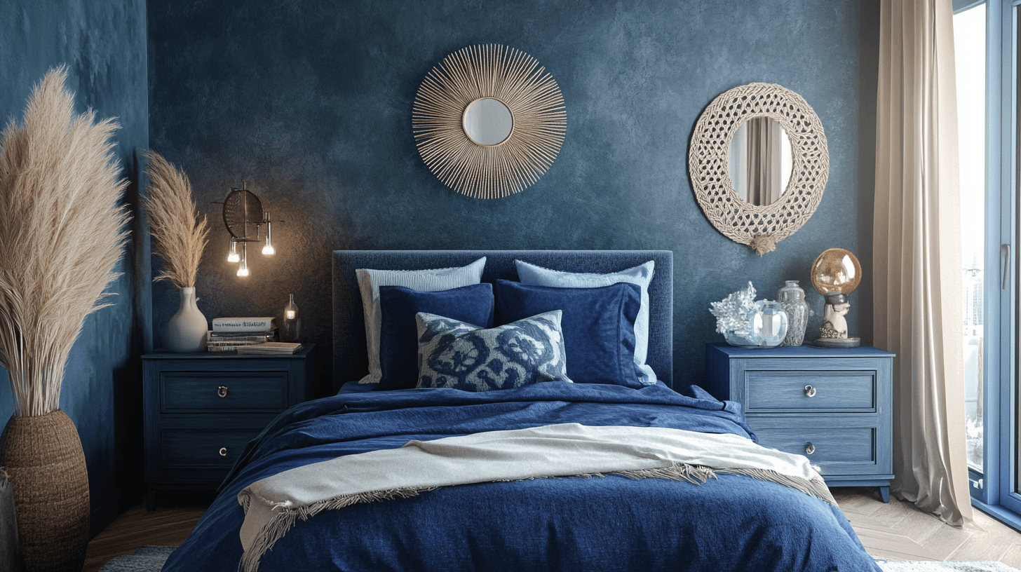 Möbel und Dekoration in Blau
