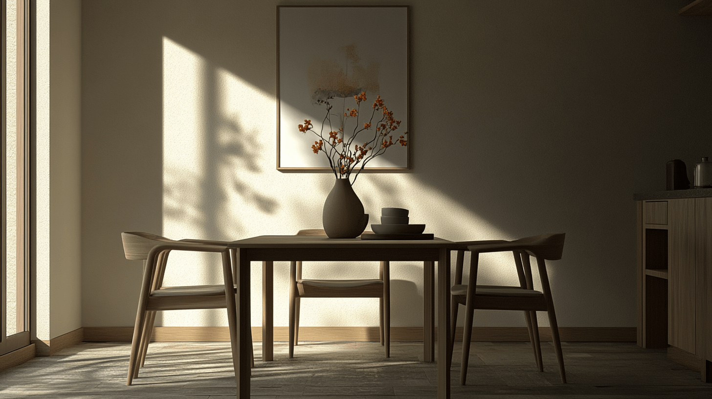 Dekoration im minimalistischen Esszimmer