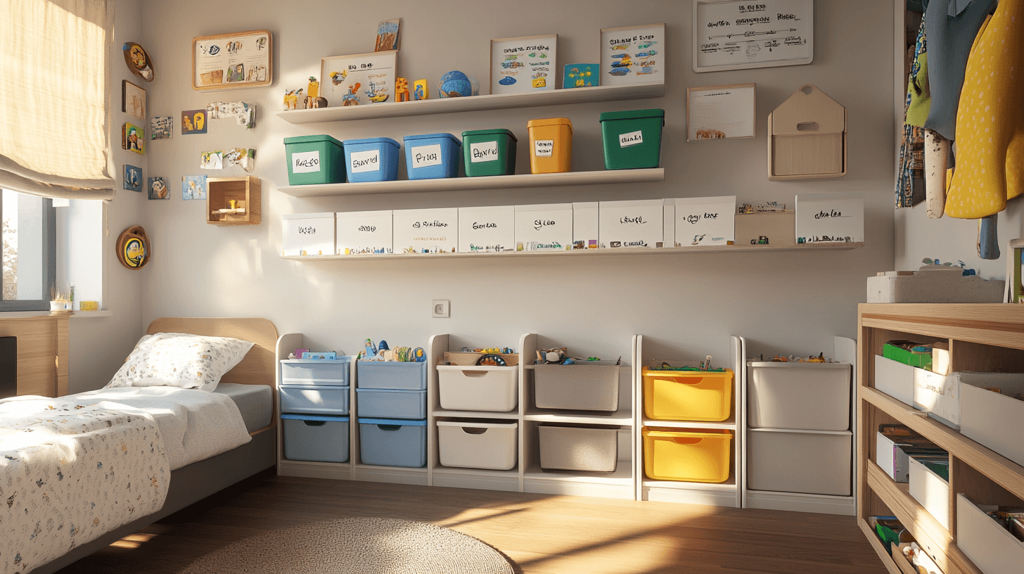 Effektive Aufbewahrungslösungen für ein aufgeräumtes Kinderzimmer