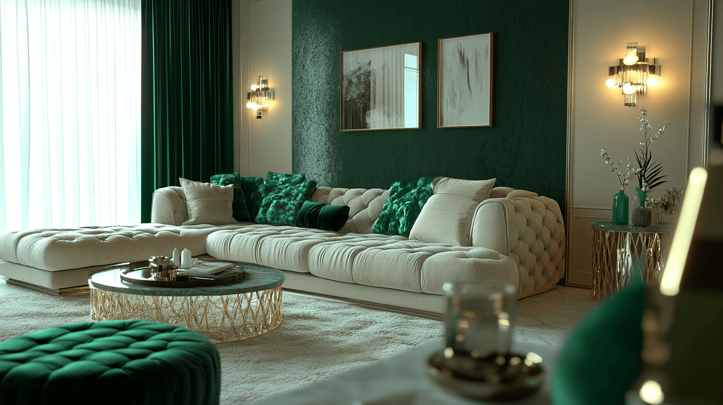 Smaragdgrün im Wohnzimmer: Edel und beruhigend