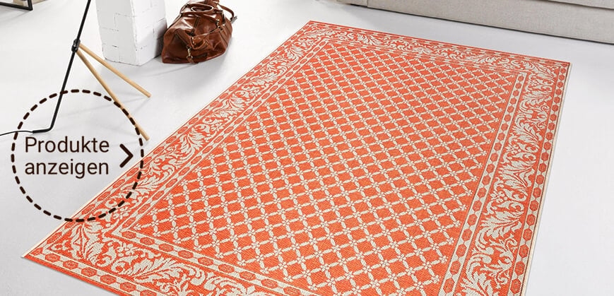 Orangener Sisalteppich