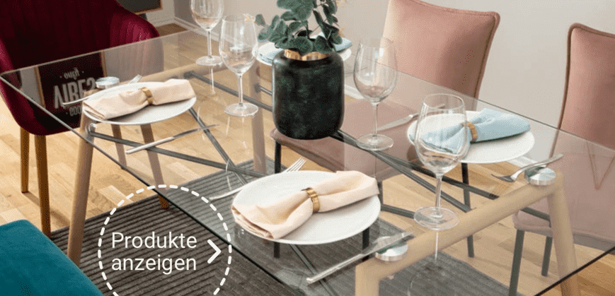 Modern und grazil: ein Esstisch aus Glas