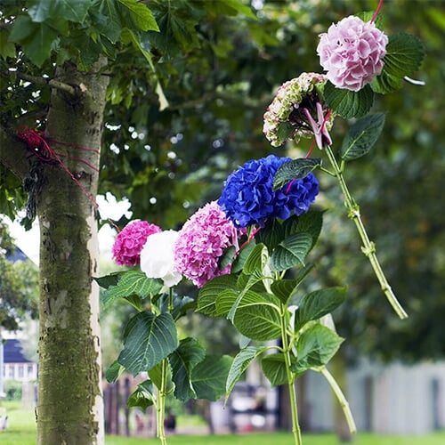 Verschiedene Blumen als Kette