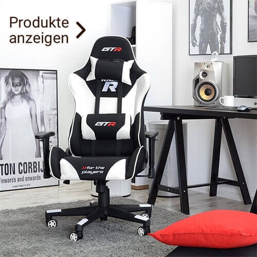schwarz-weißer Gamingstuhl
