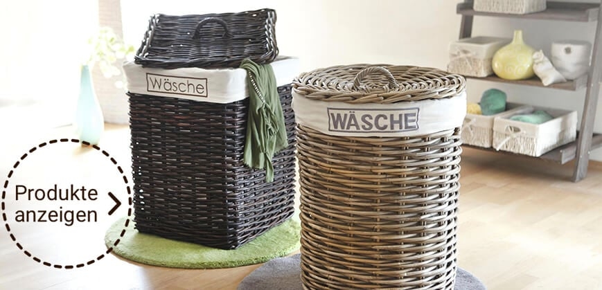Weidekörbe in verschiedenen Farben