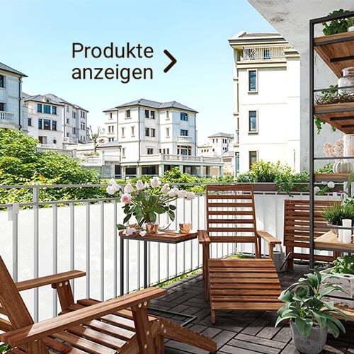 Balkon-Gartenliegen inklusive Tisch aus Holz
