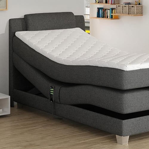 Schwarzes höhenverstellbares Bett