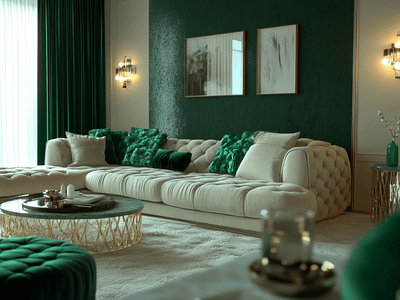 Smaragdgrün im Wohnzimmer: Edel und beruhigend