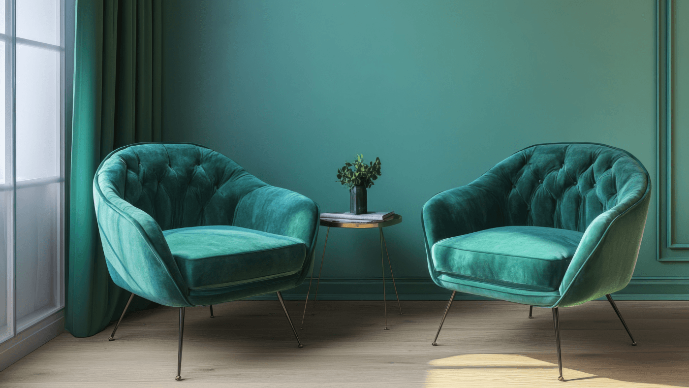 Petrol im Wohnbereich: Modern und kraftvoll